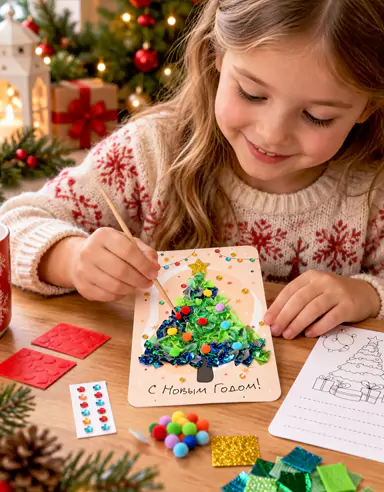 Świąteczny trójwymiarowy zestaw naklejek dla dzieci DIY Kit